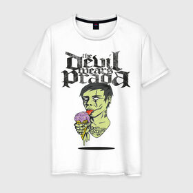 Мужская футболка хлопок с принтом the devil wears prada в Екатеринбурге, 100% хлопок | прямой крой, круглый вырез горловины, длина до линии бедер, слегка спущенное плечо. | Тематика изображения на принте: зомби