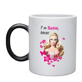 Кружка хамелеон с принтом I `m Barbie, bitch в Екатеринбурге, керамика | меняет цвет при нагревании, емкость 330 мл | 90 | 90 е | barbie | барби | кукла | ностальгия