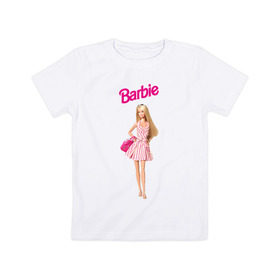 Детская футболка хлопок с принтом Барби на прогулке в Екатеринбурге, 100% хлопок | круглый вырез горловины, полуприлегающий силуэт, длина до линии бедер | 90 | 90 е | barbie | барби | ностальгия