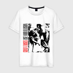 Мужская футболка хлопок с принтом GNR в Екатеринбурге, 100% хлопок | прямой крой, круглый вырез горловины, длина до линии бедер, слегка спущенное плечо. | gnr | guns n roses | rock | музыка | музыкальные группы | рок | рок группы