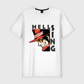 Мужская футболка премиум с принтом Hellsing Алукард в Екатеринбурге, 92% хлопок, 8% лайкра | приталенный силуэт, круглый вырез ворота, длина до линии бедра, короткий рукав | Тематика изображения на принте: anime | hellsing | аниме | анимэ | манга | хеллсинг
