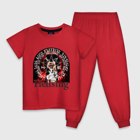 Детская пижама хлопок с принтом Hellsing символ Алукарда в Екатеринбурге, 100% хлопок |  брюки и футболка прямого кроя, без карманов, на брюках мягкая резинка на поясе и по низу штанин
 | anime | hellsing | аниме | анимэ | манга | хеллсинг