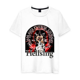 Мужская футболка хлопок с принтом Hellsing символ Алукарда в Екатеринбурге, 100% хлопок | прямой крой, круглый вырез горловины, длина до линии бедер, слегка спущенное плечо. | anime | hellsing | аниме | анимэ | манга | хеллсинг