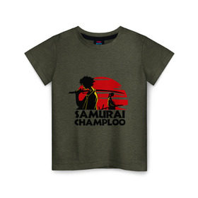Детская футболка хлопок с принтом Самурай Champloo закат в Екатеринбурге, 100% хлопок | круглый вырез горловины, полуприлегающий силуэт, длина до линии бедер | anime | samurai champloo | аниме | анимэ | самурай чамплу