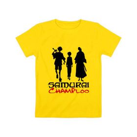 Детская футболка хлопок с принтом Самурай Чамплоо в Екатеринбурге, 100% хлопок | круглый вырез горловины, полуприлегающий силуэт, длина до линии бедер | Тематика изображения на принте: anime | samurai champloo | аниме | анимэ | самурай чамплу