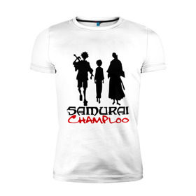 Мужская футболка премиум с принтом Самурай Чамплоо в Екатеринбурге, 92% хлопок, 8% лайкра | приталенный силуэт, круглый вырез ворота, длина до линии бедра, короткий рукав | anime | samurai champloo | аниме | анимэ | самурай чамплу