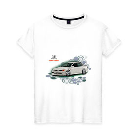 Женская футболка хлопок с принтом Honda ACCORD в Екатеринбурге, 100% хлопок | прямой крой, круглый вырез горловины, длина до линии бедер, слегка спущенное плечо | honda | honda accord | tourer | хонда аккорд | японские автомобили