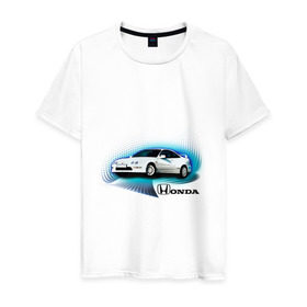Мужская футболка хлопок с принтом Honda INTEGRA в Екатеринбурге, 100% хлопок | прямой крой, круглый вырез горловины, длина до линии бедер, слегка спущенное плечо. | honda interga | tourer | ходна интегра | японские автомобили