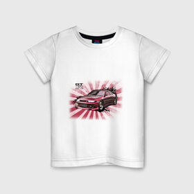 Детская футболка хлопок с принтом Nisan Skyline красная в Екатеринбурге, 100% хлопок | круглый вырез горловины, полуприлегающий силуэт, длина до линии бедер | nissan skyline | tourer | ниссан | скайлайн | японские автомобили