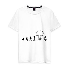 Мужская футболка хлопок с принтом Эволюция после взрыва в Екатеринбурге, 100% хлопок | прямой крой, круглый вырез горловины, длина до линии бедер, слегка спущенное плечо. | атомная бомба | мутант | радиация | эволюция | экология | ядерный взрыв