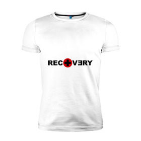Мужская футболка премиум с принтом recovery в Екатеринбурге, 92% хлопок, 8% лайкра | приталенный силуэт, круглый вырез ворота, длина до линии бедра, короткий рукав | eminm | еминем | реп | репчик | рэп
