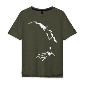 Мужская футболка хлопок Oversize с принтом Ray Charles в Екатеринбурге, 100% хлопок | свободный крой, круглый ворот, “спинка” длиннее передней части | jazz | ray charles | джаз | музыка | рэй чарльз