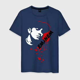 Мужская футболка хлопок с принтом Drop of blood в Екатеринбурге, 100% хлопок | прямой крой, круглый вырез горловины, длина до линии бедер, слегка спущенное плечо. | eminm | slim shady | еминем | реп | репчик | рэп