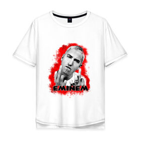 Мужская футболка хлопок Oversize с принтом Eminem blood в Екатеринбурге, 100% хлопок | свободный крой, круглый ворот, “спинка” длиннее передней части | eminm | slim shady | еминем | реп | репчик | рэп