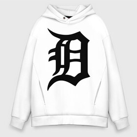 Мужское худи Oversize хлопок с принтом DETROIT TIGERS в Екатеринбурге, френч-терри — 70% хлопок, 30% полиэстер. Мягкий теплый начес внутри —100% хлопок | боковые карманы, эластичные манжеты и нижняя кромка, капюшон на магнитной кнопке | Тематика изображения на принте: eminm | slim shady | еминем | реп | репчик | рэп