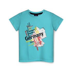 Детская футболка хлопок с принтом Германия (крупные города) в Екатеринбурге, 100% хлопок | круглый вырез горловины, полуприлегающий силуэт, длина до линии бедер | Тематика изображения на принте: germany | германия | город | города | для туристов | туристические