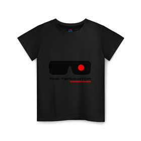 Детская футболка хлопок с принтом The Terminator в Екатеринбурге, 100% хлопок | круглый вырез горловины, полуприлегающий силуэт, длина до линии бедер | terminator | очки терминатор | терминатор | шварценеггер | шварцнеггер