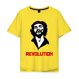 Мужская футболка хлопок Oversize с принтом Che Guevara Revolution в Екатеринбурге, 100% хлопок | свободный крой, круглый ворот, “спинка” длиннее передней части | Тематика изображения на принте: че гевара