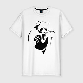 Мужская футболка премиум с принтом Панда крик в Екатеринбурге, 92% хлопок, 8% лайкра | приталенный силуэт, круглый вырез ворота, длина до линии бедра, короткий рукав | панда