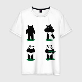 Мужская футболка хлопок с принтом Ограбление по-пандовски в Екатеринбурге, 100% хлопок | прямой крой, круглый вырез горловины, длина до линии бедер, слегка спущенное плечо. | 