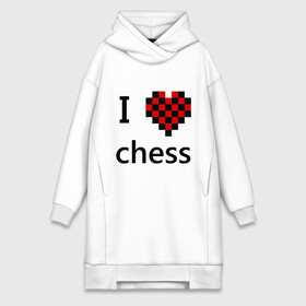 Платье-худи хлопок с принтом I love chess в Екатеринбурге,  |  | chess | i love chess | шахматы | я люблю шахматы
