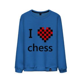 Мужской свитшот хлопок с принтом I love chess в Екатеринбурге, 100% хлопок |  | chess | i love chess | шахматы | я люблю шахматы