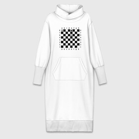 Платье удлиненное хлопок с принтом Комбинация шах и мат в Екатеринбурге,  |  | checkmate | мат | шах | шах и мат | шахматист | шахматная доска | шахматы