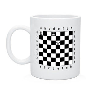Кружка с принтом Комбинация Шах в Екатеринбурге, керамика | объем — 330 мл, диаметр — 80 мм. Принт наносится на бока кружки, можно сделать два разных изображения | checkmate | мат | шах | шах и мат | шахматист | шахматная доска | шахматы