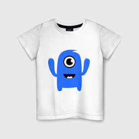 Детская футболка хлопок с принтом Monster одноглаз в Екатеринбурге, 100% хлопок | круглый вырез горловины, полуприлегающий силуэт, длина до линии бедер | monster | monster одноглаз | монстры | одноглаз | приведения и дьяволы | прикольные картинки