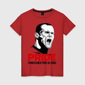 Женская футболка хлопок с принтом Pride Rooney в Екатеринбурге, 100% хлопок | прямой крой, круглый вырез горловины, длина до линии бедер, слегка спущенное плечо | manchester unided | манчестер | манчестр юнайтед | прайд руни
