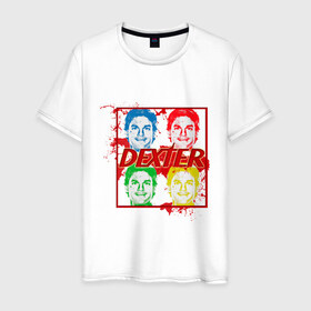 Мужская футболка хлопок с принтом Dexter в квадрате в Екатеринбурге, 100% хлопок | прямой крой, круглый вырез горловины, длина до линии бедер, слегка спущенное плечо. | dexter | декстер | сериалы | тв сериалы
