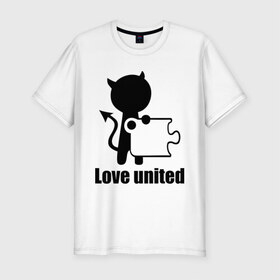 Мужская футболка премиум с принтом Love united мужская в Екатеринбурге, 92% хлопок, 8% лайкра | приталенный силуэт, круглый вырез ворота, длина до линии бедра, короткий рукав | love united | love united мужская | для двоих | парные