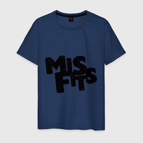 Мужская футболка хлопок с принтом Misfits лого в Екатеринбурге, 100% хлопок | прямой крой, круглый вырез горловины, длина до линии бедер, слегка спущенное плечо. | missfit | мисфит | отбросы | сериалы