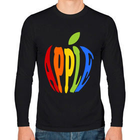 Мужской лонгслив хлопок с принтом Apple яблоко в Екатеринбурге, 100% хлопок |  | apple | яблоко