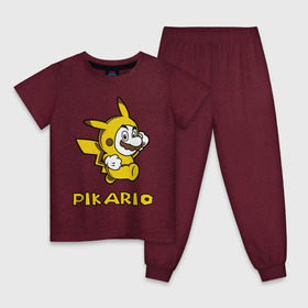 Детская пижама хлопок с принтом Pikario в Екатеринбурге, 100% хлопок |  брюки и футболка прямого кроя, без карманов, на брюках мягкая резинка на поясе и по низу штанин
 | марио