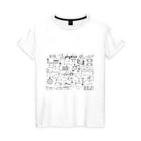 Женская футболка хлопок с принтом Все силы(F) физики в Екатеринбурге, 100% хлопок | прямой крой, круглый вырез горловины, длина до линии бедер, слегка спущенное плечо | для студентов | студенческие | физика | шпаргалка | шпаргалки | шпоры