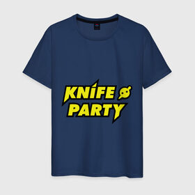 Мужская футболка хлопок с принтом Knife party в Екатеринбурге, 100% хлопок | прямой крой, круглый вырез горловины, длина до линии бедер, слегка спущенное плечо. | dubstep | вечеринка | даб степ | дабстеп | музыка
