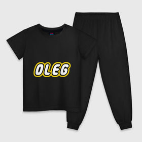Детская пижама хлопок с принтом Oleg в Екатеринбурге, 100% хлопок |  брюки и футболка прямого кроя, без карманов, на брюках мягкая резинка на поясе и по низу штанин
 | Тематика изображения на принте: lego | антибрренд | имена | конструктор лего | лего | логотип лего | олег