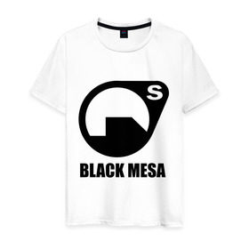 Мужская футболка хлопок с принтом Black mesa Black logo в Екатеринбурге, 100% хлопок | прямой крой, круглый вырез горловины, длина до линии бедер, слегка спущенное плечо. | black mesa | игры | компьютерные игры