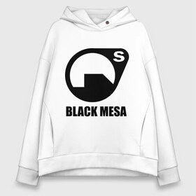 Женское худи Oversize хлопок с принтом Black mesa Black logo в Екатеринбурге, френч-терри — 70% хлопок, 30% полиэстер. Мягкий теплый начес внутри —100% хлопок | боковые карманы, эластичные манжеты и нижняя кромка, капюшон на магнитной кнопке | black mesa | игры | компьютерные игры