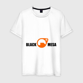 Мужская футболка хлопок с принтом Black mesa Main logo в Екатеринбурге, 100% хлопок | прямой крой, круглый вырез горловины, длина до линии бедер, слегка спущенное плечо. | black mesa | игры | компьютерные игры