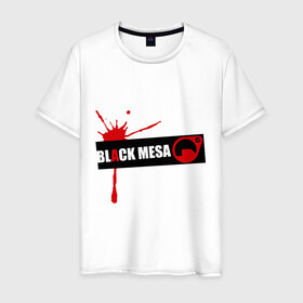 Мужская футболка хлопок с принтом Black mesa Blood в Екатеринбурге, 100% хлопок | прямой крой, круглый вырез горловины, длина до линии бедер, слегка спущенное плечо. | black mesa | игры | компьютерные игры