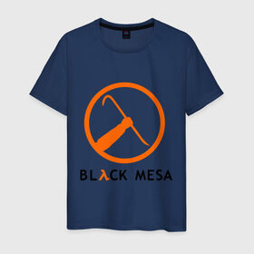 Мужская футболка хлопок с принтом Black mesa Orange logo в Екатеринбурге, 100% хлопок | прямой крой, круглый вырез горловины, длина до линии бедер, слегка спущенное плечо. | black mesa | игры | компьютерные игры