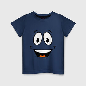 Детская футболка хлопок с принтом Радостный смайлик в Екатеринбурге, 100% хлопок | круглый вырез горловины, полуприлегающий силуэт, длина до линии бедер | Тематика изображения на принте: cool777 | smile | смайл | смайлик | улыбка