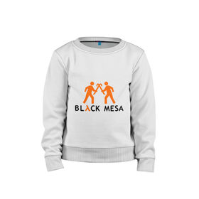 Детский свитшот хлопок с принтом Black mesa Orange men в Екатеринбурге, 100% хлопок | круглый вырез горловины, эластичные манжеты, пояс и воротник | Тематика изображения на принте: black mesa | игры | компьютерные игры