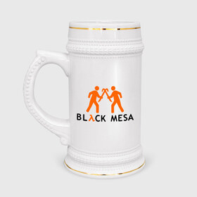 Кружка пивная с принтом Black mesa Orange men в Екатеринбурге,  керамика (Материал выдерживает высокую температуру, стоит избегать резкого перепада температур) |  объем 630 мл | black mesa | игры | компьютерные игры