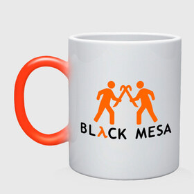 Кружка хамелеон с принтом Black mesa Orange men в Екатеринбурге, керамика | меняет цвет при нагревании, емкость 330 мл | black mesa | игры | компьютерные игры