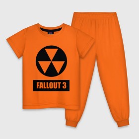 Детская пижама хлопок с принтом Fallout Black logo в Екатеринбурге, 100% хлопок |  брюки и футболка прямого кроя, без карманов, на брюках мягкая резинка на поясе и по низу штанин
 | 