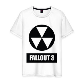 Мужская футболка хлопок с принтом Fallout Black logo в Екатеринбурге, 100% хлопок | прямой крой, круглый вырез горловины, длина до линии бедер, слегка спущенное плечо. | 