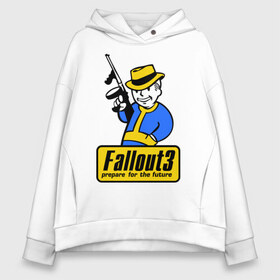 Женское худи Oversize хлопок с принтом Fallout Man в Екатеринбурге, френч-терри — 70% хлопок, 30% полиэстер. Мягкий теплый начес внутри —100% хлопок | боковые карманы, эластичные манжеты и нижняя кромка, капюшон на магнитной кнопке | fallout | логотип | постапокалиптические | фаллаут | фоллаут